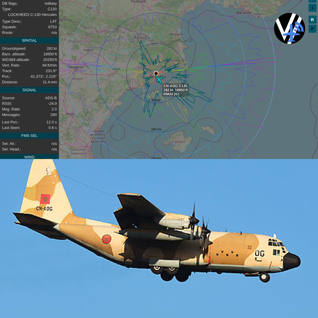 ⚡ A working military tail over the Mediterranean