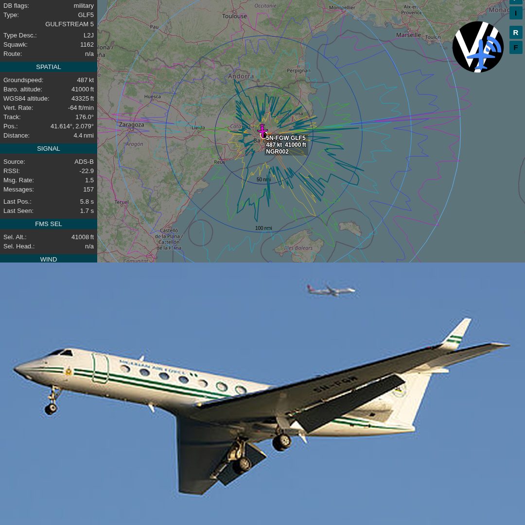 ⚡ Not a civilian flight — military over Barcelona