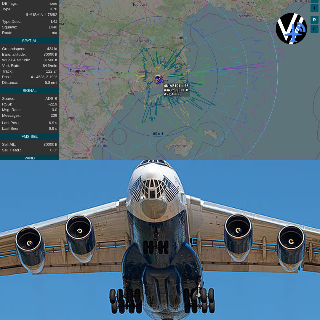 ⚡ Military traffic, going about its business over Catalonia
